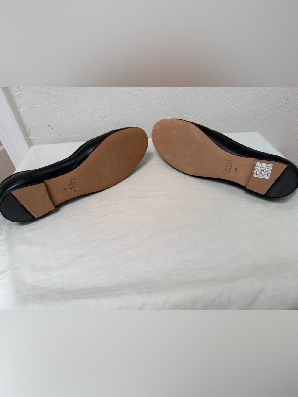 Chloé Marcie Round Toe Ballerina Flats Black Leather Size 40 NWT Box Dust Bag - Picture 5 of 14